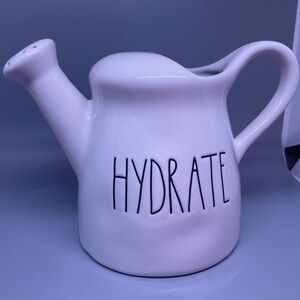 Rae Dunn White Ceramic Watering Can “HYDRATE” NWOT